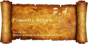 Pimpedli Alfonz névjegykártya